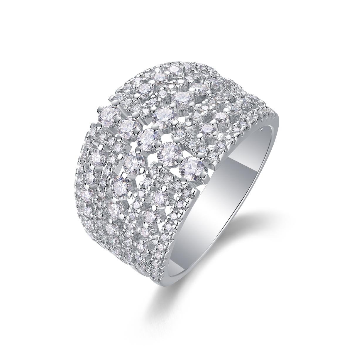 Fifty8 Multi-Stone Moissanite Ring, 925 Sterling Silver, Timeless Bloom