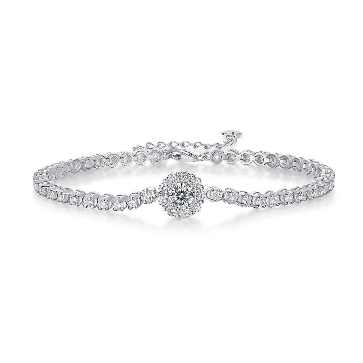 Fifty8 Moissanite Pave Bracelet, 925 Sterling Silver, Magpie Bridge